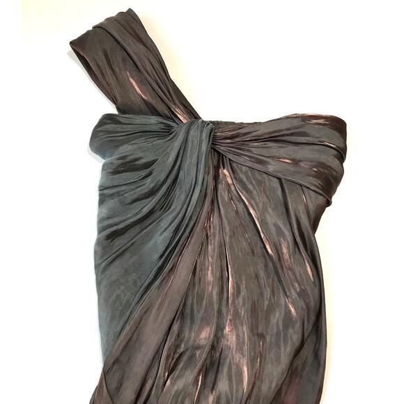 All Saints Spitalfields Gathered One Shoulder Party Dress 6 Iridescent - Picture 3 of 8